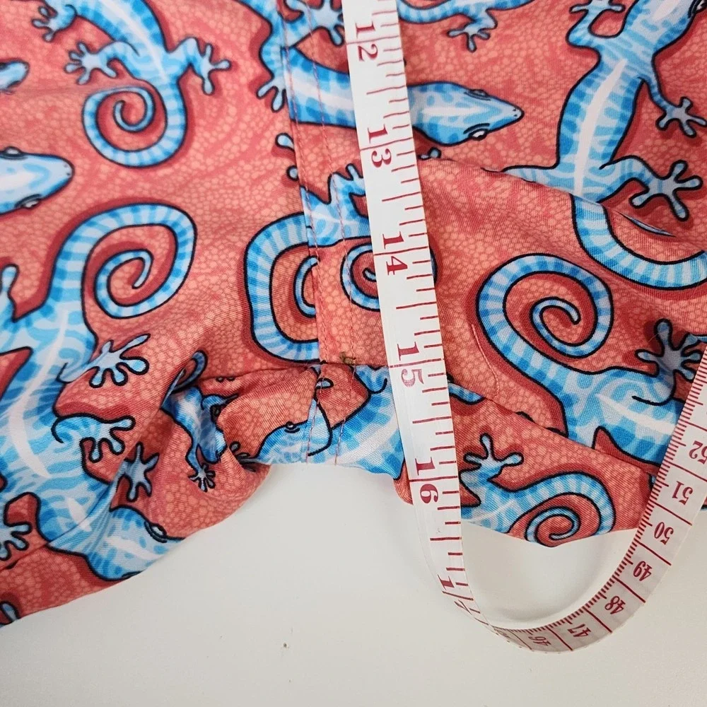 Vineyard Vines Chappy Swim Trunks Men's XXL Lizard Print Lined Drawstring